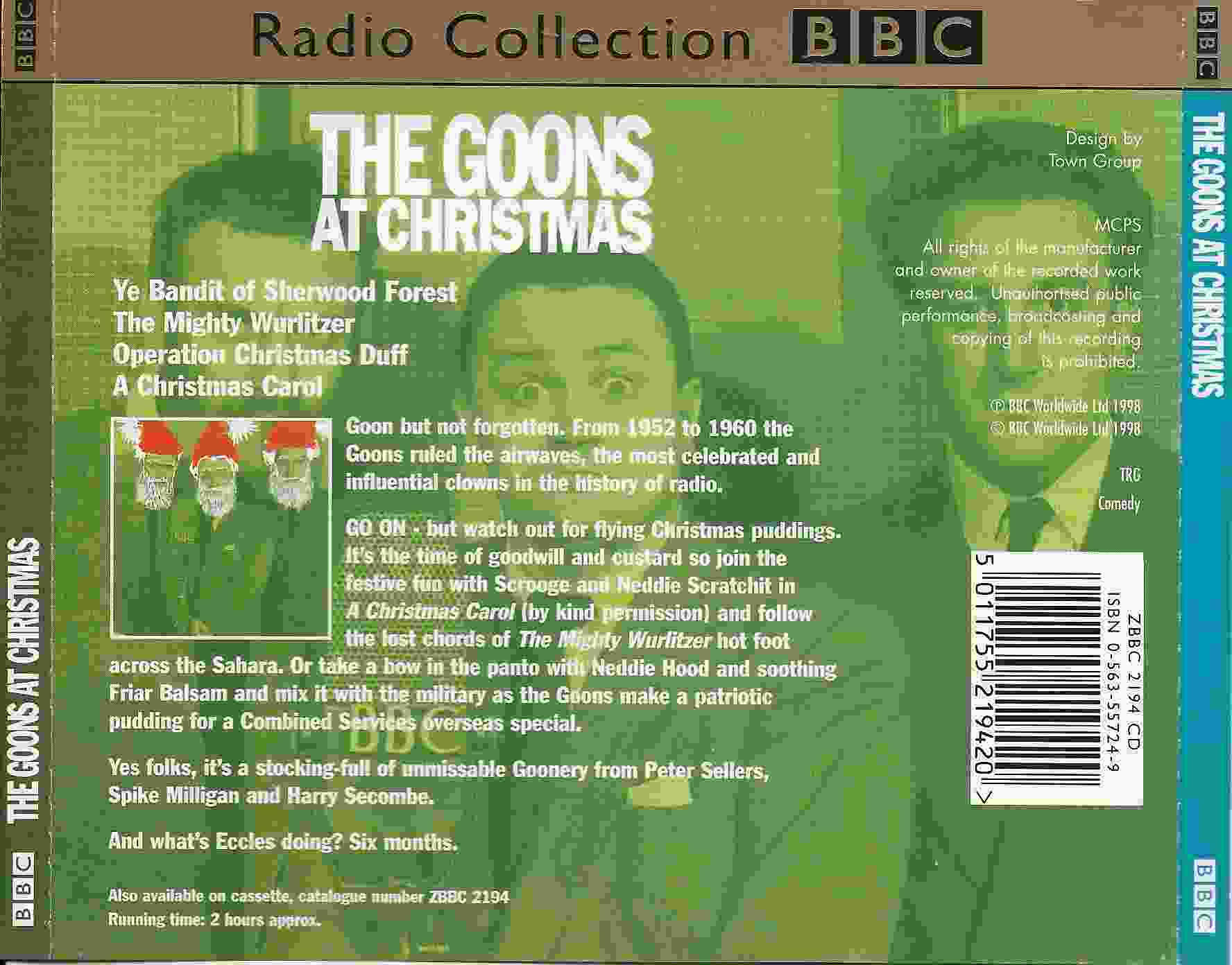 Picture of ZBBC 2194 CD The Goons at Christmas 15 by artist Spike Milligan / Eric Sykes / Larry Stephens from the BBC records and Tapes library